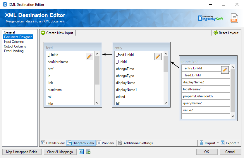 XML Destination Editor